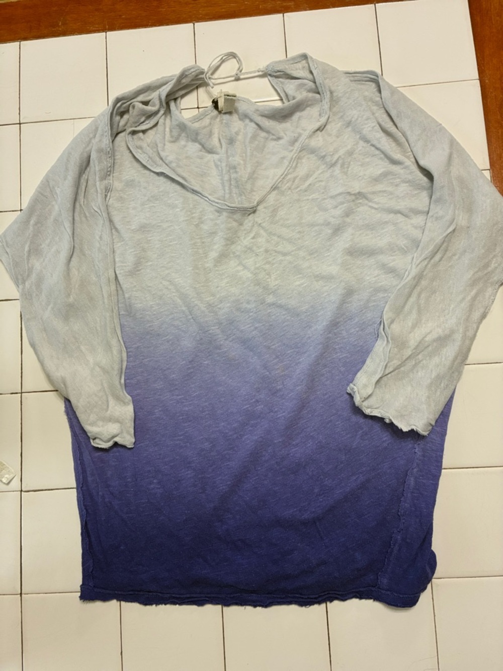 We The Free Light Blue to Deep Purple Ombre Long Sleeve Top Size XS